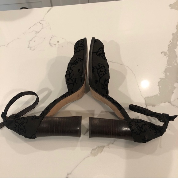 Vintage David Aaron Womens Black Mary Jane Ankle Strap Block Heels Sz 7 Spain - Picture 13 of 14